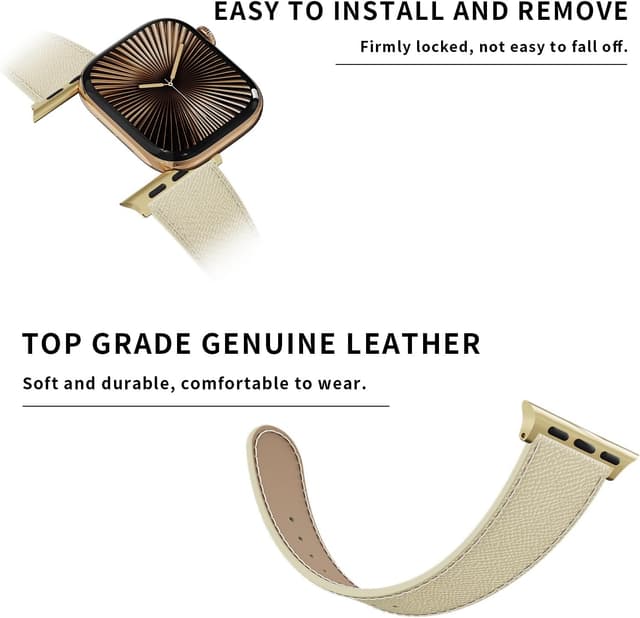 Detalle 2 de Apple Watch Ultra Leather Magnetic Band 49mm