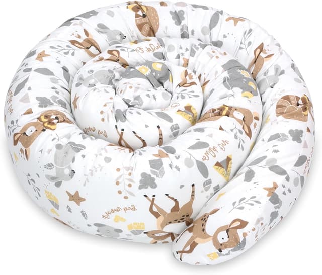 Detalle de Totsy Baby Seitenschläferkissen & Bettschlange 300 cm aus Baumwolle (Kopf-/Nackenrolle, Oeko-Tex)