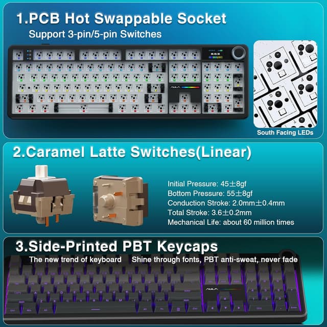 Thumbnail 4 de AULA F108 PRO wireless mechanical 8000mAh ⌨