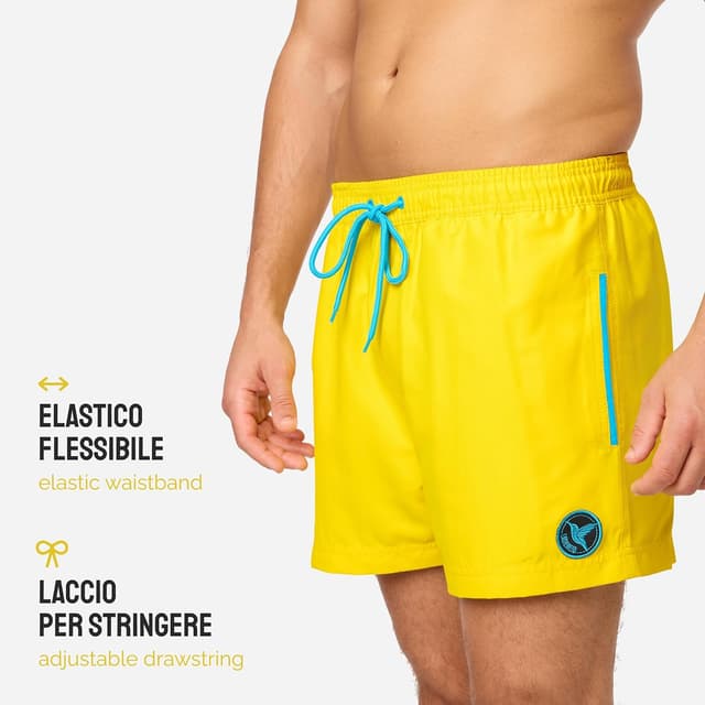 Detalle de Costume uomo mare extra corto con taschino Ladeheid LA40-199, in poliestere traspirante e fodera in rete