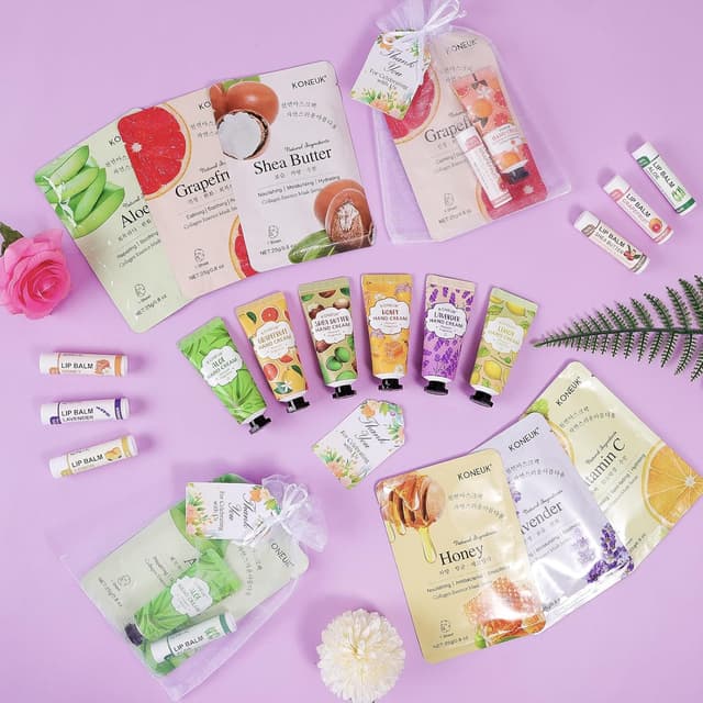 Thumbnail 6 de 60 Pack Bulk Lip Balm, Facial Mask & Hand Cream Sets for Easter Baskets, Teacher Appreciation, and Bridesmaid Gifts