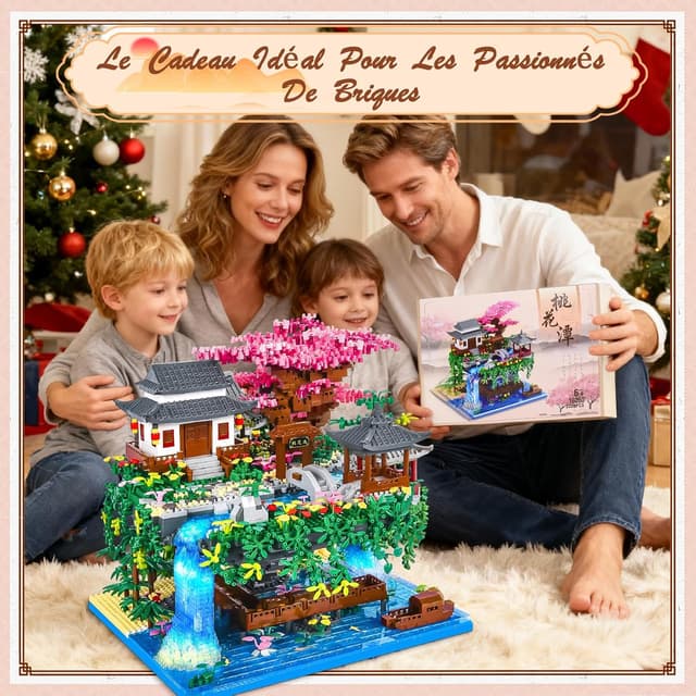 Detalle 2 de Charmofun Micro-briques 3320 pièces – Maquette architecture chinoise avec éclairage LED