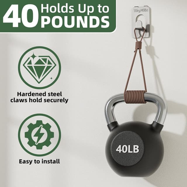 Detalle de Anteabee 15Pcs No Nails Claw Picture Hanging Hooks (plasterboard), heavy duty support up to 18kg