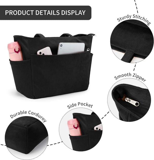 Thumbnail 2 de KALIDI Cord Tasche Damen Große Tote