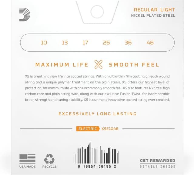 Thumbnail 1 de D'Addario XSE1046 XS Nickel Coated Electric Guitar Strings 10-46 🎸