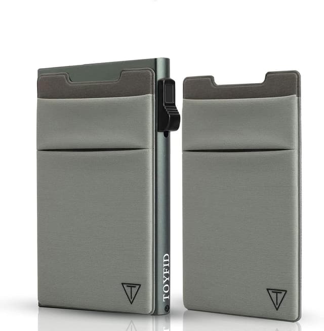 Detalle de TOYFID minimalistische RFID-Brieftasche mit Pop-up-Kartenetui und Münzfach