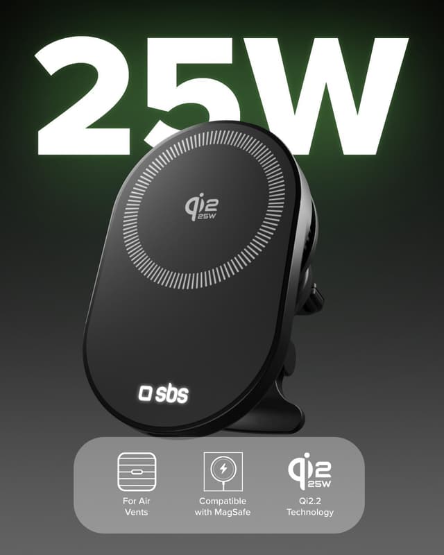 Detalle 2 de SBS Qi2 Cargador MagSafe para coche 25 W