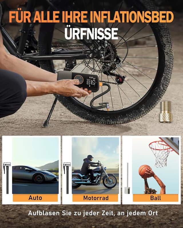 Thumbnail 6 de Elektrische Luftpumpe Akku Mini-Kompressor mit Manometer