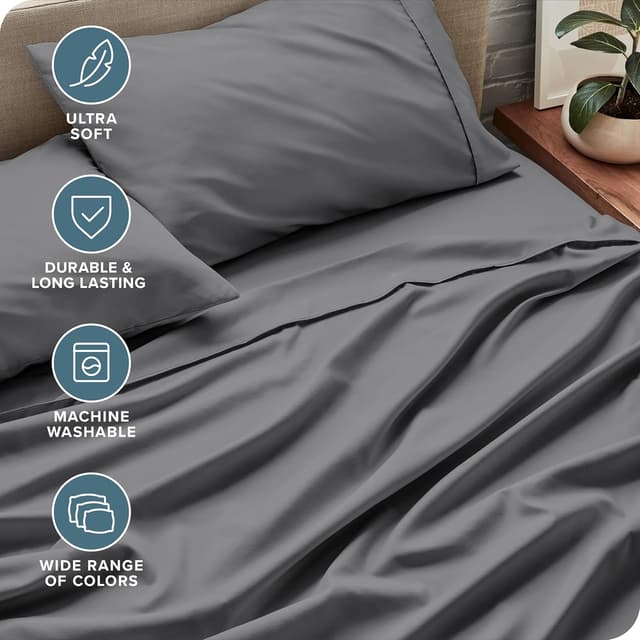 Detalle de Bare Home Queen Sheet Set, 1800 Thread