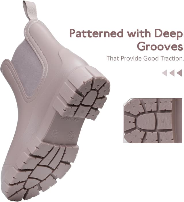 Detalle 2 de FOGOIN Women’s Chelsea-Style Wellington Boots (Ankle Short Waterproof Rain Boots)