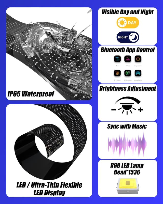 Detalle 1 de Probapro Devil Eyes Light for Windshield (23.4"x4.7") Programmable LED Sign with App & Remote Control