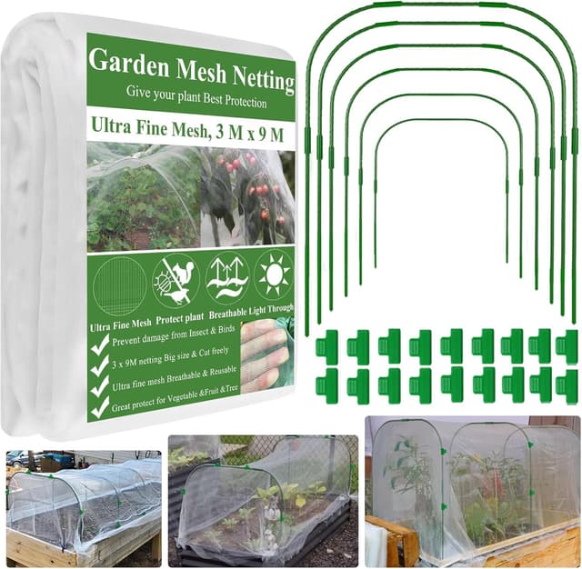 Detalle de WYRJXYB Garden Netting Kit, 3 x 9 m pest barrier