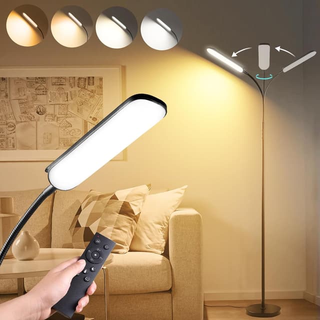 Detalle de marctronic Floor Lamp (18W, 1800LM) with Remote, Smart Plug, and Dimming