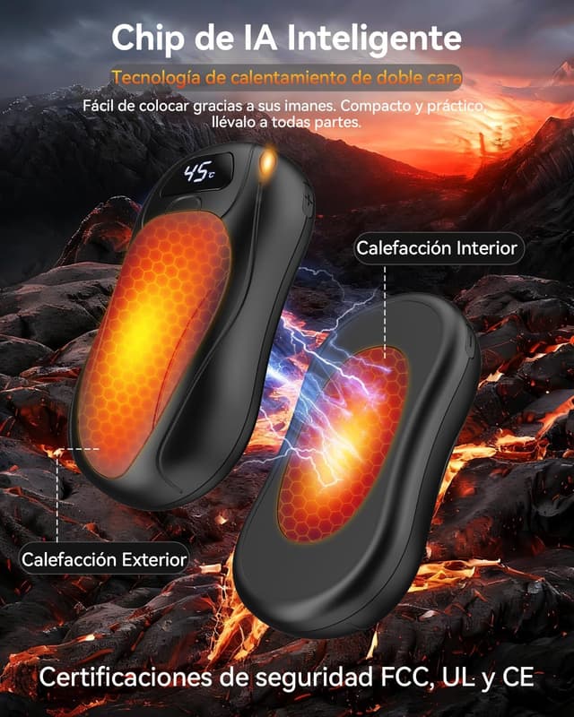 Detalle 2 de Namouk Calentador de Manos Recargable 2 en 1 🖐