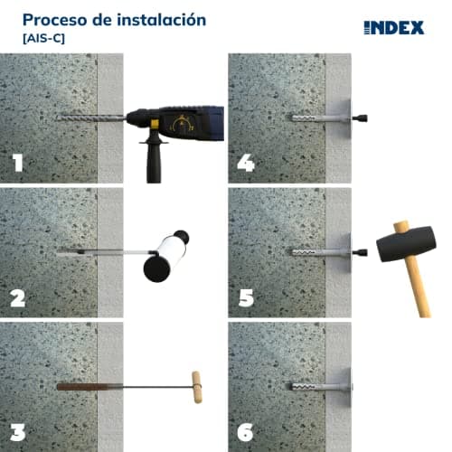 Thumbnail 1 de INDEX A PERFECT FIXING AISC10120 Taco con clavo Ø10 x 120 mm, 200 ud.