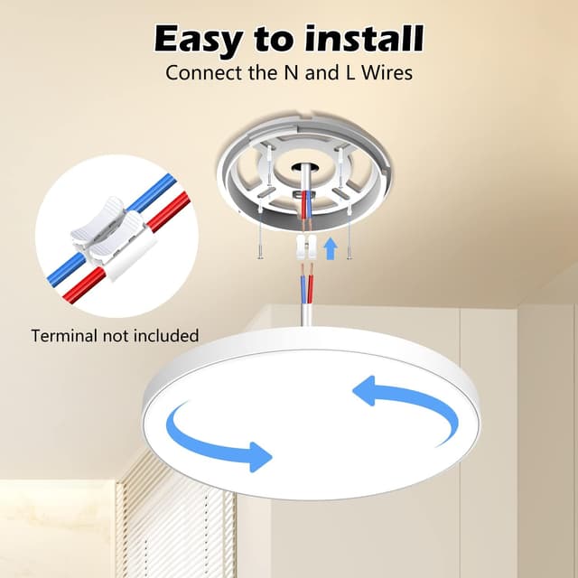 Detalle de OUILA Plafoniera LED da soffitto 24W IP44 rotonda Ø28 cm luce 4000K