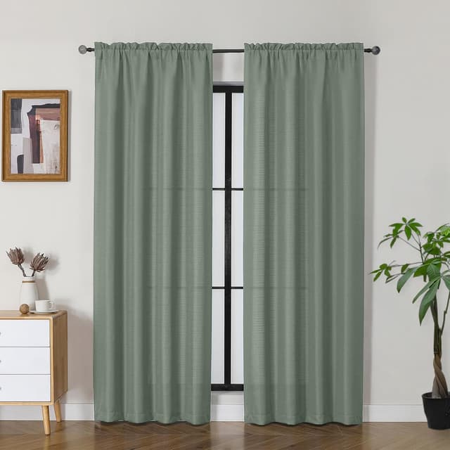 Imagen de Gwine Sage Green Curtains 72" 2-panel set 🪟 en OfertitasTOP