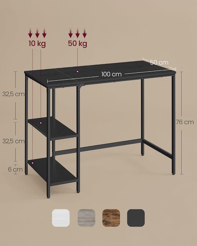 Thumbnail 1 de VASAGLE LWD046B04 Bureau 100 x 50 cm