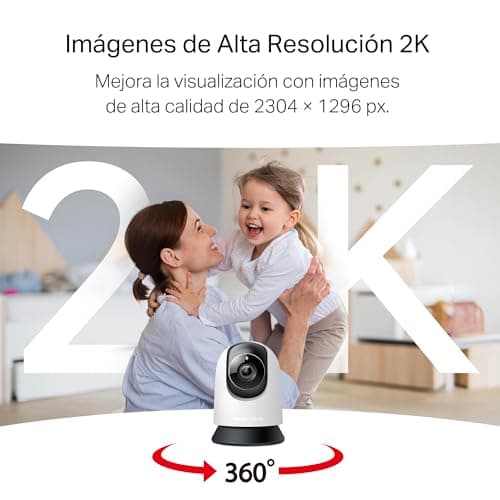 Detalle de MERCUSYS MC210 2K (3MP) Cámara Wi‑Fi interior con visión nocturna, audio bidireccional y rotación 360°