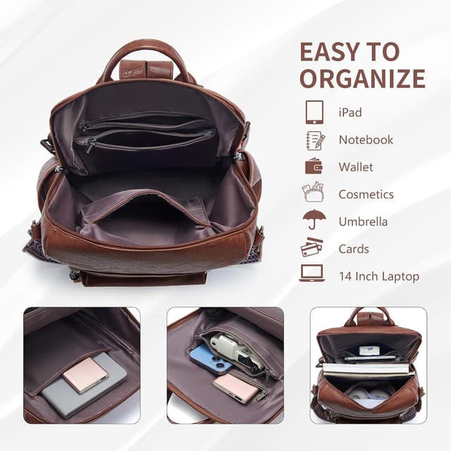 Detalle 2 de SUCIKORIO Petit sac à dos cuir femme vintage 2 en 1