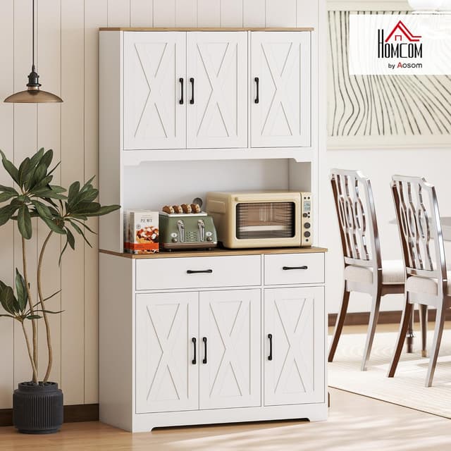 Detalle 2 de HOMCOM Alacena de Cocina Alta 100x38x172 cm