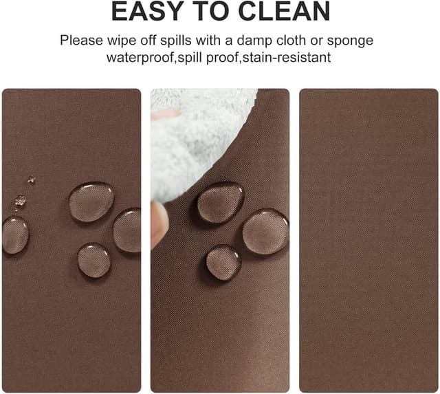 Detalle de Nappe ronde anti-taches lavable et imperméable DWCN, diamètre 180 cm (marron) pour table à manger, jardin et fêtes