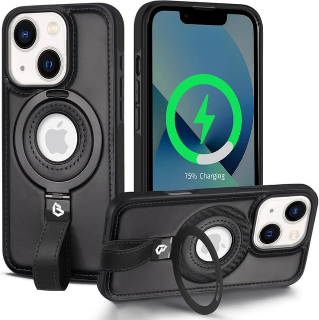 Detalle de XTCASE Coque pour iPhone 13 en cuir PU avec étui magnétique MagSafe, béquille réglable et protection TPU souple
