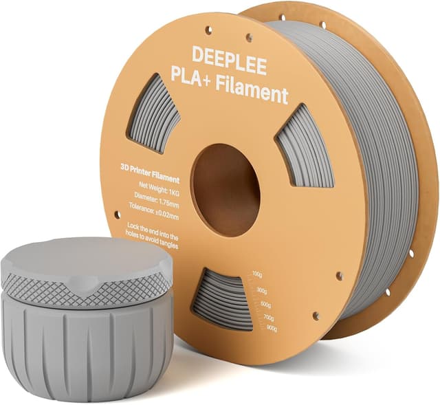 Detalle de Deeplee DEEPLEE PLA Plus 1.75mm Grey PLA+ Filament (1kg) with ±0.02mm accuracy