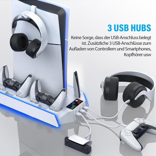Thumbnail 6 de ZRZLMVP PS5 Standfuß mit RGB, 3 USB Hub
