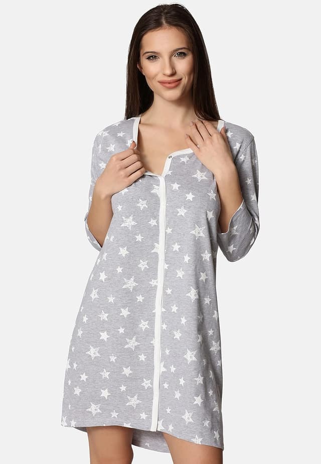 Detalle 1 de Be Mammy chemise de nuit maternité pour allaitement