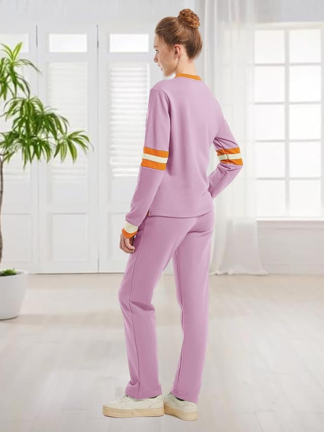 Detalle de ANOTWENER Damen Lounge-Set aus 85% Baumwolle (Zweiteiler) – Sweatshirt & Jogginganzug im Sweatsuit-Style