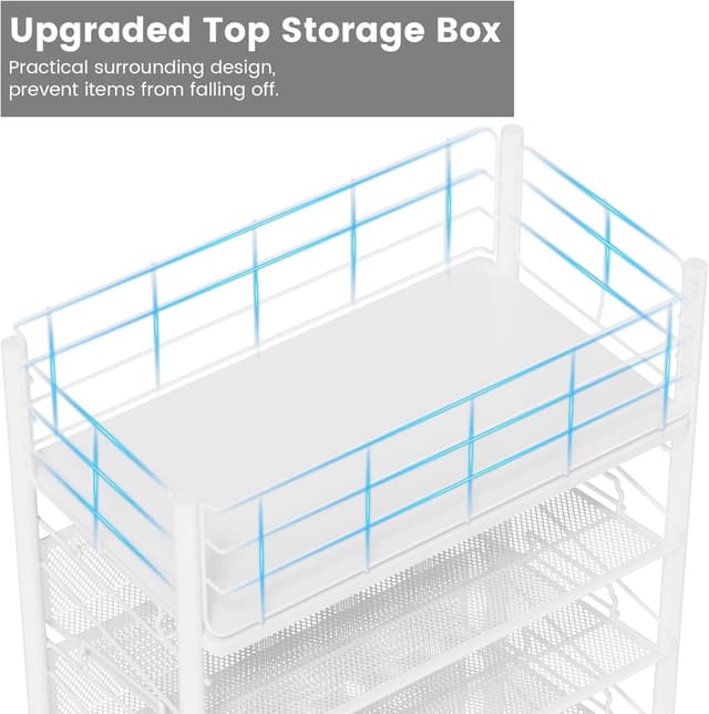 Thumbnail 3 de Shrivee Carrello Portadocumenti 6 Ripiani Bianco