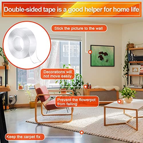 Detalle de Winline cinta adhesiva de doble cara extra fuerte (transparente y extraíble) 3M x 30mm x 2mm