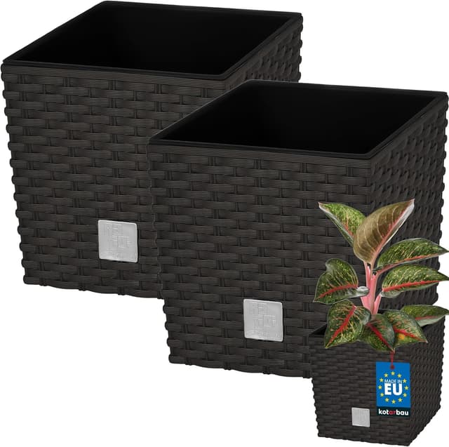 Detalle de KOTARBAU Set 2 vasi rattan 6,8 L, altezza 20 cm