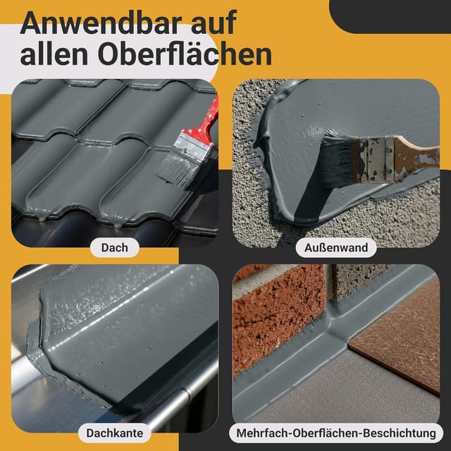 Detalle de PROXINOVA Flüssigkunststoff-Abdichtung in Grau (750 ml) für Dach, Fenster & Wände