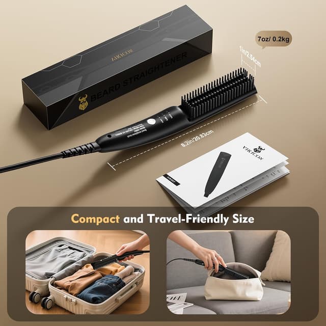 Thumbnail 5 de VIKICON Beard Straightener: 30s Quick Heated Beard Brush 🧔