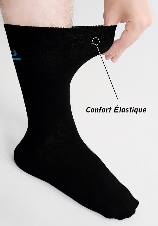 Detalle 2 de ZAKASA Chaussettes Bambou Homme classiques pour bureau et costume