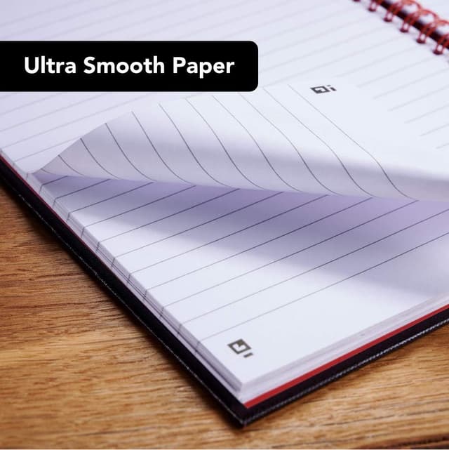 Detalle de Black n' Red Oxford A4 Notebook (Pack of 3) – Glossy hardback, wirebound ruled pages