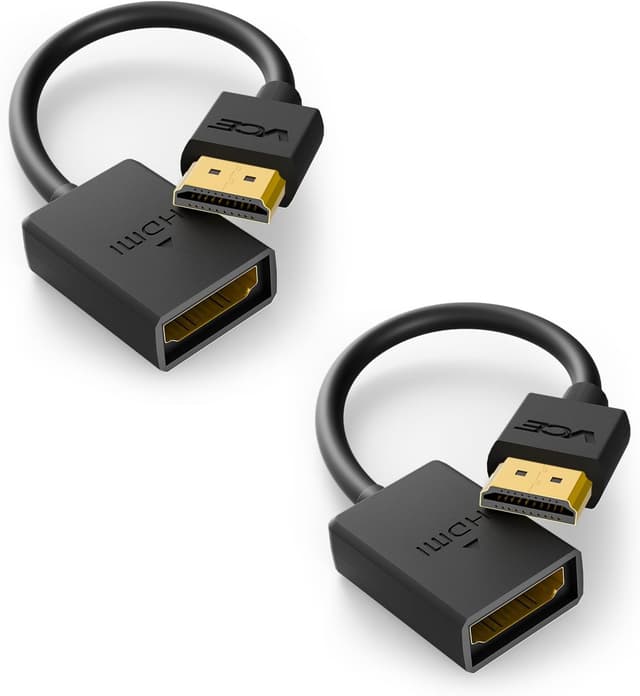 Detalle de HDMI 2.0 Verlängerungskabel 2er Set 14 cm