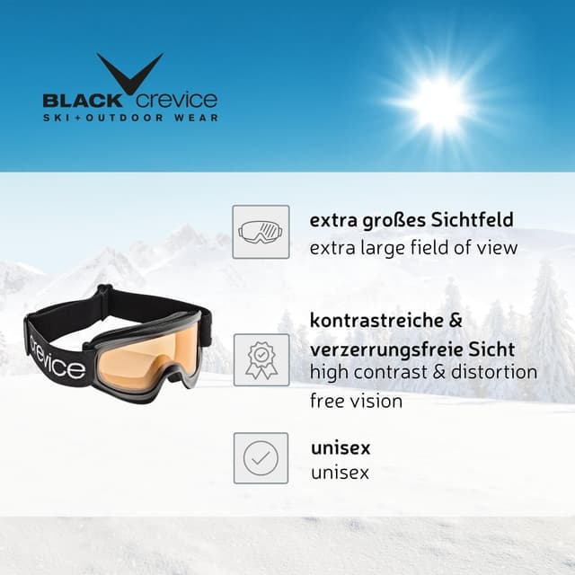 Detalle 2 de Black Crevice Occhiali da Neve Nero