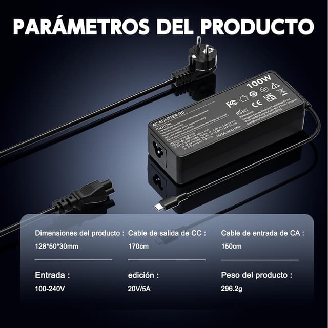 Detalle de Etssembo Cargador USB-C 100W