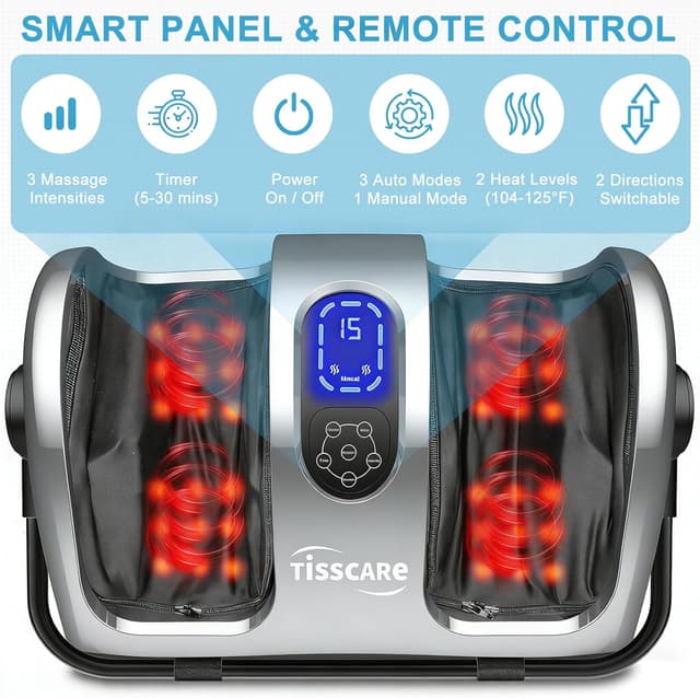 Detalle 2 de TISSCARE Shiatsu Foot Massager with Heat for Pain Relief