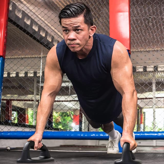 Detalle de SELEWAERE Calisthenics Liegestützgriffe Set mit Dip-Barren – weicher Griff, rutschfeste Unterseite