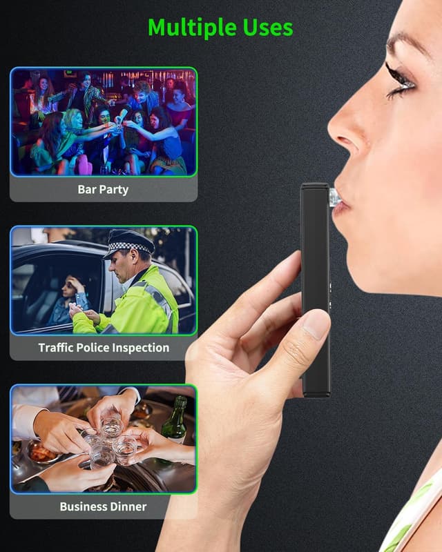 Thumbnail 6 de Pohicoo Ethylotest électronique homologué NF : alcootest portable à écran LCD (noir)