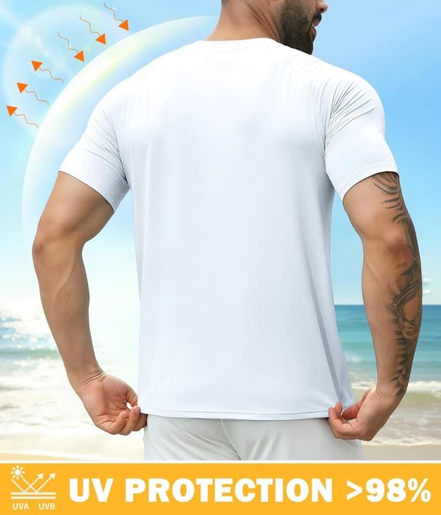 Detalle de Boyzn men’s UPF 50+ rash vest (1 or 3 pack) for swimming, surfing and outdoor days