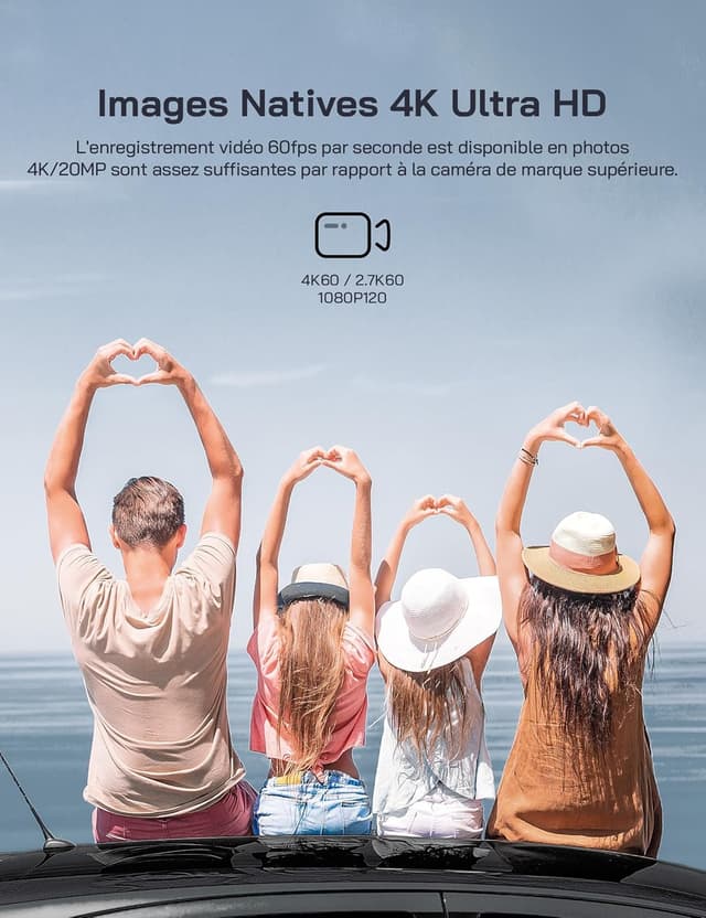 Detalle de WOLFANG 4K 60FPS GA400 – Caméra sport étanche 20 MP WiFi, grand angle 170° avec EIS