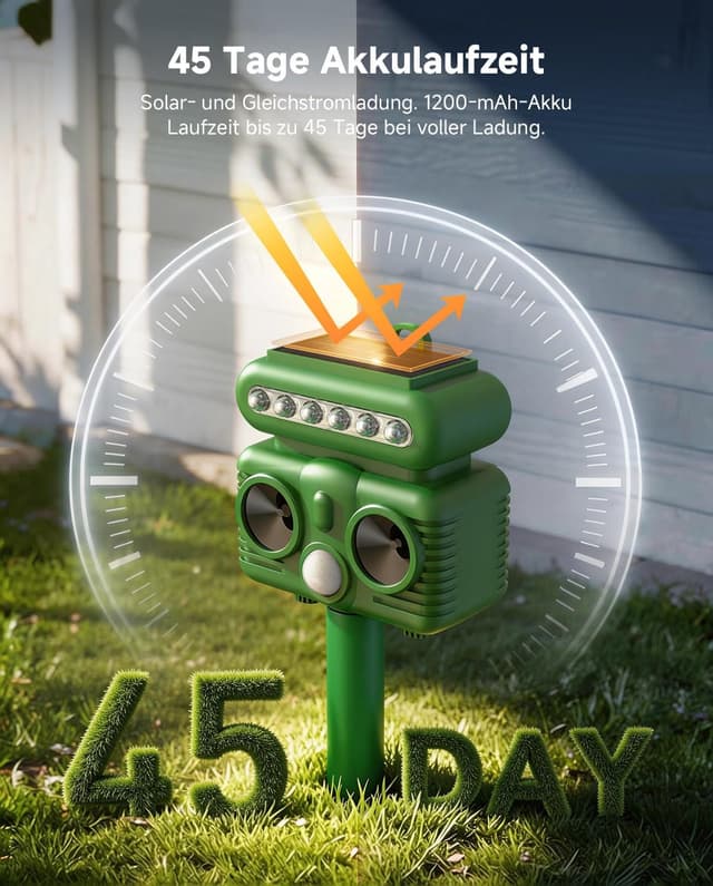 Thumbnail 6 de CritterAway Katzenschreck mit Ultraschall, Solar-Ladung & Bewegungsmelder für Garten und Rasen