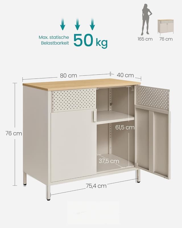 Detalle de SONGMICS LSC102L01 Metallschrank 40 x 80 x 76