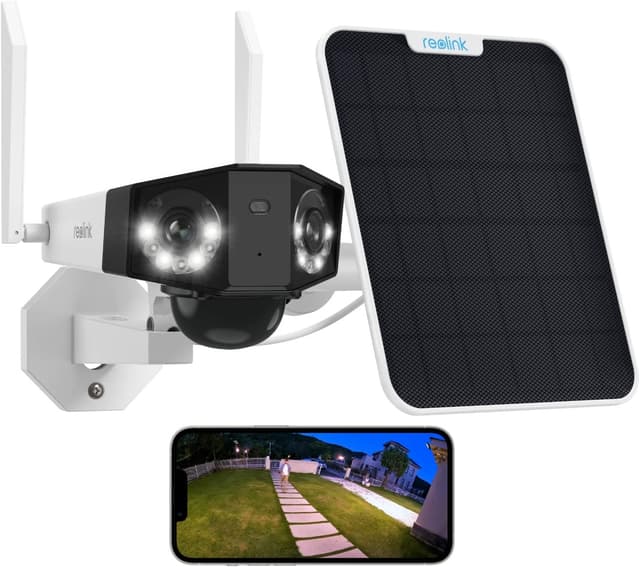 Detalle de Reolink Caméra de surveillance solaire 4K 8MP Duo 180° WiFi 2,4/5 GHz — vision nocturne couleur et audio bidirectionnel