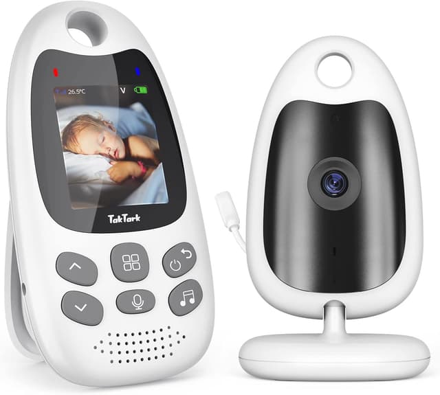 Detalle de TakTark Babyphone vidéo 2,0 pouces LCD avec caméra 2,4 GHz : vision nocturne et communication bidirectionnelle